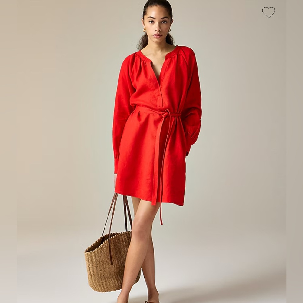 J.Crew Cabana Mini Dress in Linen – Red Arroyo, Size S, NWT